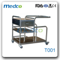 T001 Carrito de instrumentos médicos para hospitales de acero inoxidable